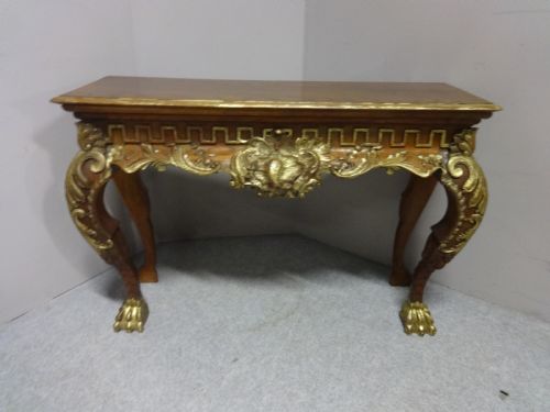 Lovely Oak and Parcel Gilt Console Table