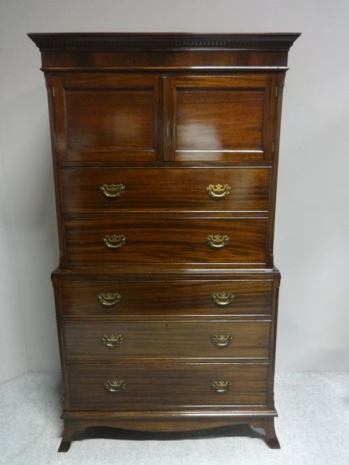 Top Quality Mahogany Chest on Chest of Drawers