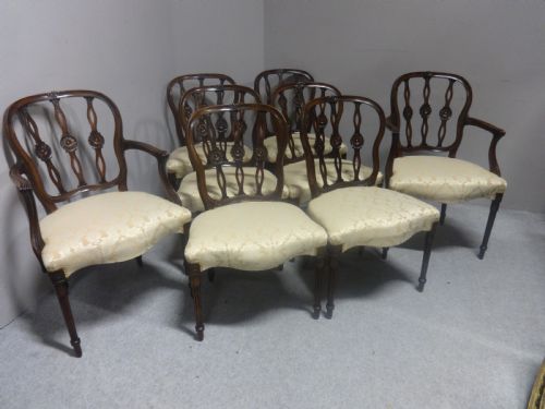 fig 1. Set Eight Adams Mahogany Dining Chairs