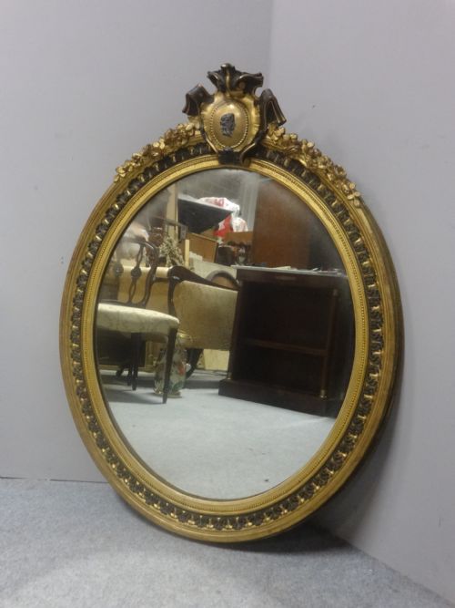 Large French Oval Gilt Mirror C.1860