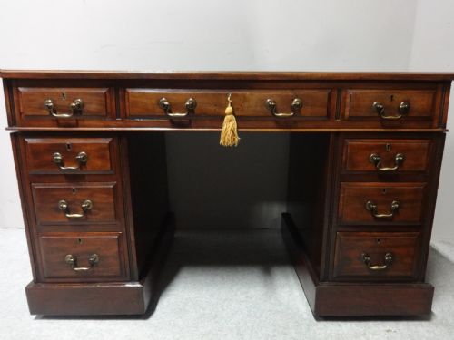 Victorian Walnut Pedestal Desk