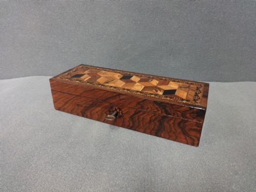 Excellent Quality  Rosewood Tunbridge Glove Box
