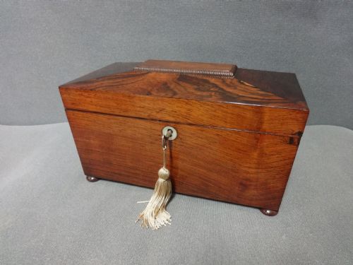 Very Good Regency Rosewood Tea Caddy (3)