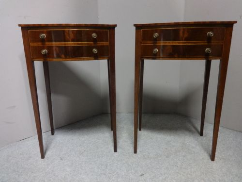 Super Pair Mahogany  Bowed Bedside Chests of Drawers