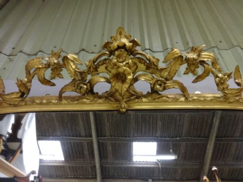 VERY RARE IMPRESSIVE VICTORIAN ENGLISH GILT OVERMANTLE MIRROR - ADDITIONAL PHOTO 9