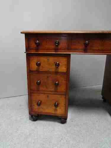 fig 1. Very Good Mahogany Pedestal Campaign Desk