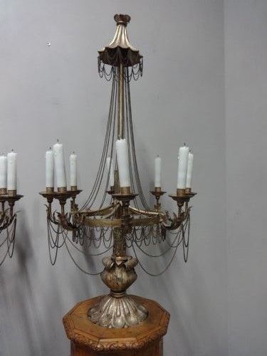 fig 1. Superb Pair Gilt Metal Electrolier Lamps, with Provenance