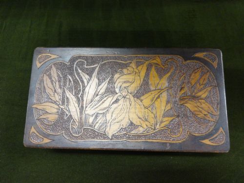 Victorian Poker Work Jewelry Box