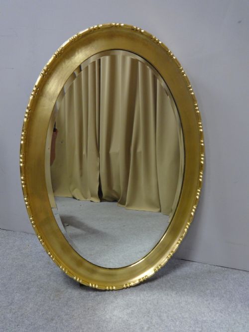 VERY GOOD EDWARDIAN OVAL GILT MIRROR - ADDITIONAL PHOTO 2