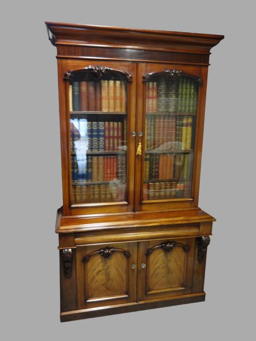 Superb Victorian Mahogany Library  Bookcase