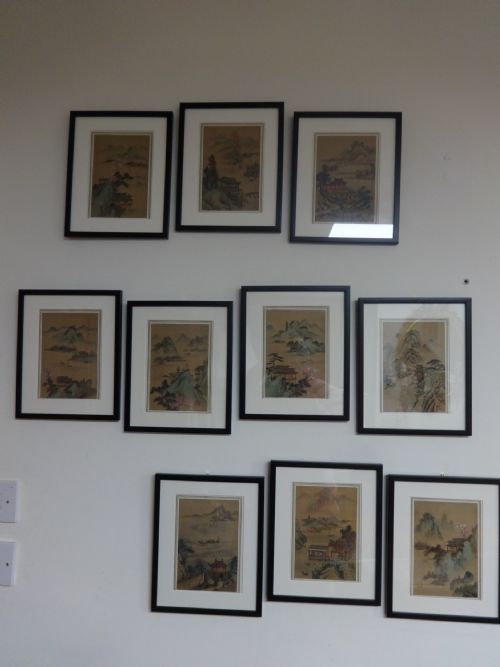 Ten Pre-war Japanese Water Colours on Silk