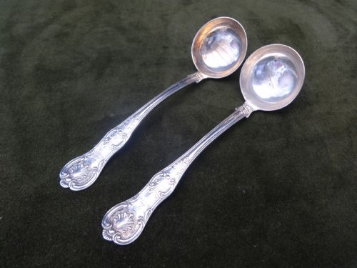 Pair Queens Pattern Sauce Ladles Glasgow 1851