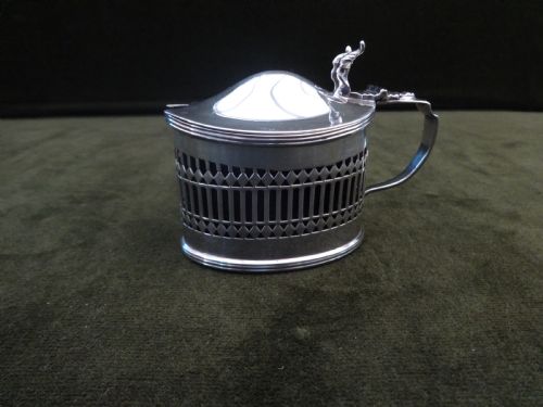 Oval Silver Mustard Pot Chester 1905