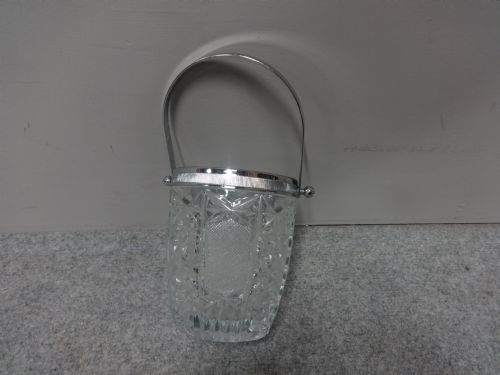 Chrome and Cut Glass Ice Bucket