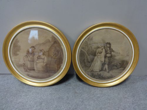 Pair Regency Engravings in Gilt Frames