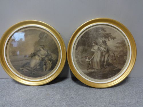 Pair Regency Engravings in Gilt Frames