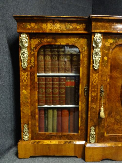OUTSTANDING BURR WALNUT MARQUETRY BOOKCASE - ADDITIONAL PHOTO 2