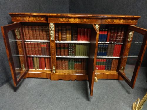 OUTSTANDING BURR WALNUT MARQUETRY BOOKCASE - ADDITIONAL PHOTO 3