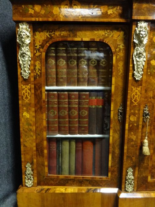 OUTSTANDING BURR WALNUT MARQUETRY BOOKCASE - ADDITIONAL PHOTO 8