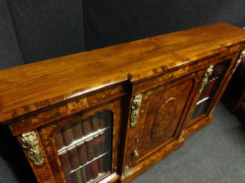 OUTSTANDING BURR WALNUT MARQUETRY BOOKCASE - ADDITIONAL PHOTO 9