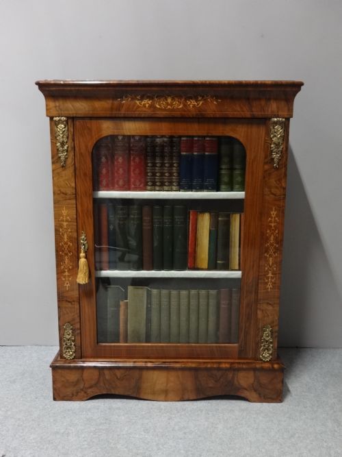 Top Quality Victorian Burr Walnut Inlaid Bookcase