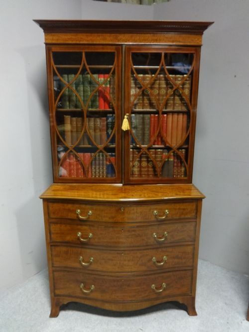 Outstanding 'Heals' Mahogany  Serpentine Bookcase