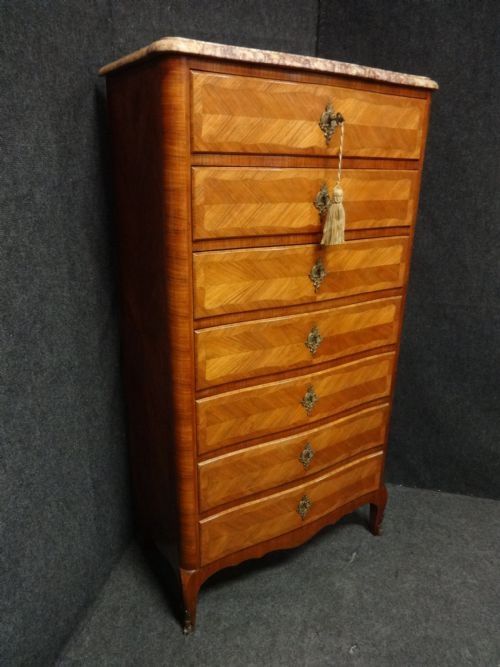 Lovely French Tulipwood Semanier Chest of Drawers