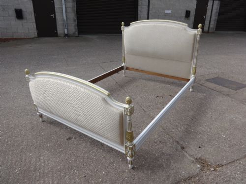 Parcel Gilt and Painted French Double Bed