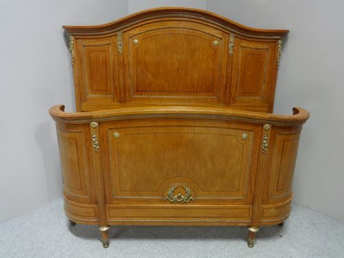 Superb Satinwood Parquetry Curved Double Bed