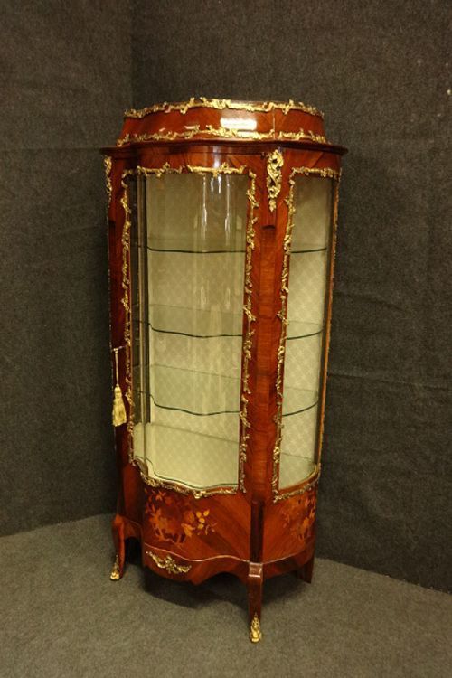 Outstanding C19th French Floral Marquetry Display Vitreen