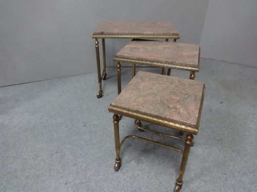Very Good French Gilt Metal Nest of Tables C.1920