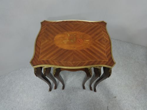 French Inlaid Nest of Three Tables C.1920