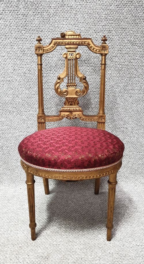 Lovely French Gilt Boudoir Chair