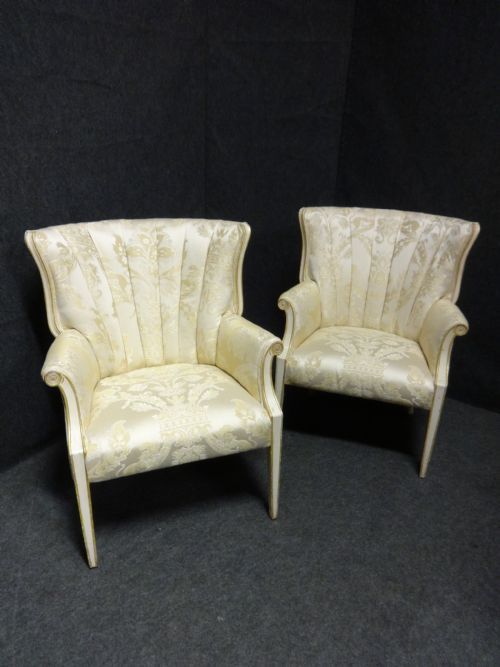 Lovely Pair of French Original Painted Armchairs