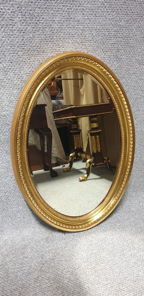 Edwardian Oval Gilt Mirror