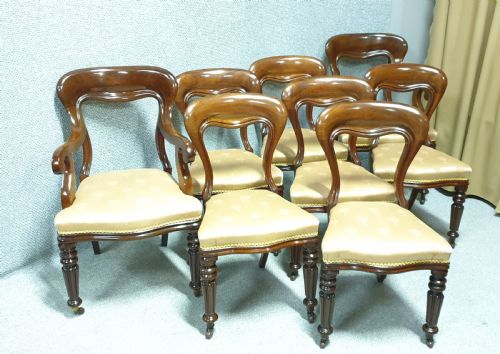 Outstanding Set Eight Mahogany Dining Chairs
