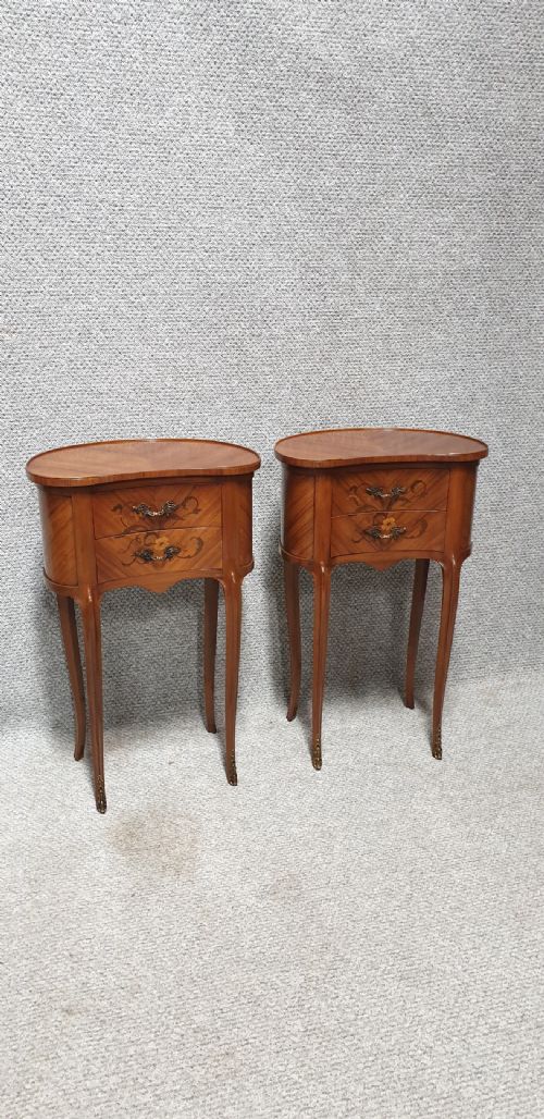 French Kidney Shaped Bedside Chest of Drawers