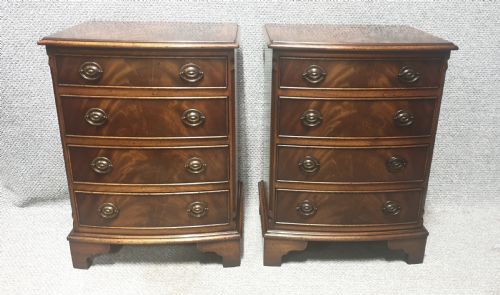 Pair Mahogany Bowed Chest of Drawers