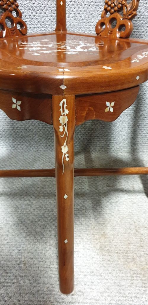 EXCELLENT NR PAIR ORIENTAL CORNER CHAIRS - ADDITIONAL PHOTO 3