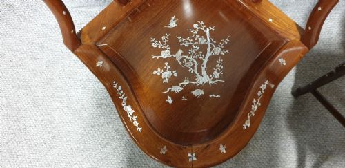 EXCELLENT NR PAIR ORIENTAL CORNER CHAIRS - ADDITIONAL PHOTO 12