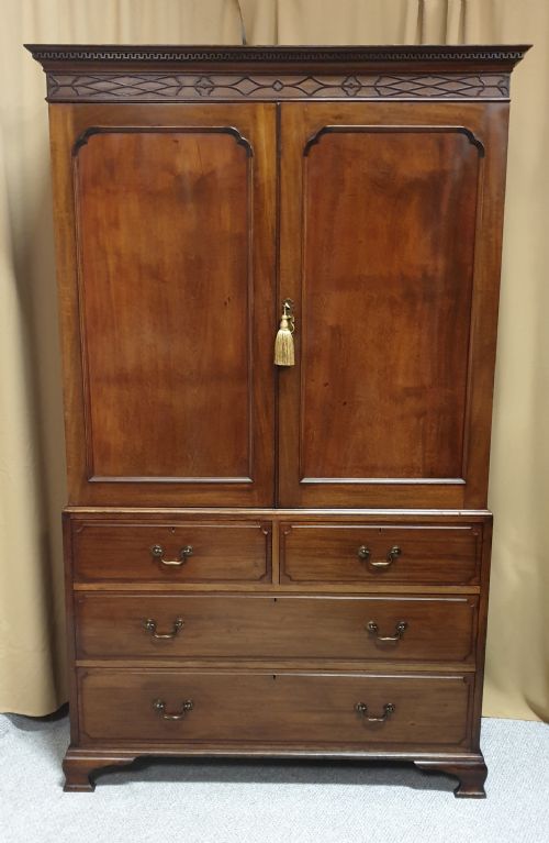 Victorian Mahogany Linen Press