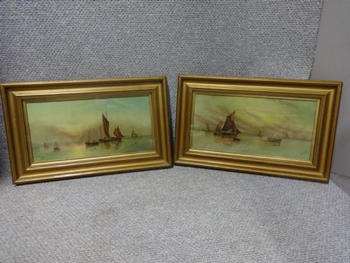 E Stanley, Pair Oil on Canvas