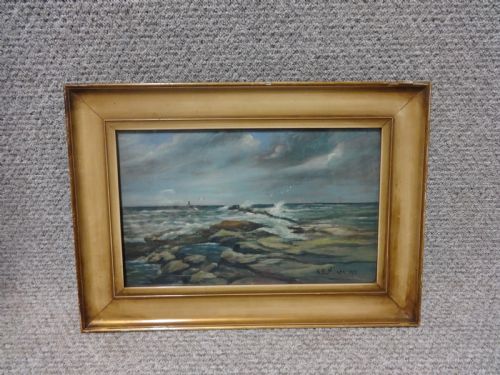 Oil on Canvas a E Milnes Seascape