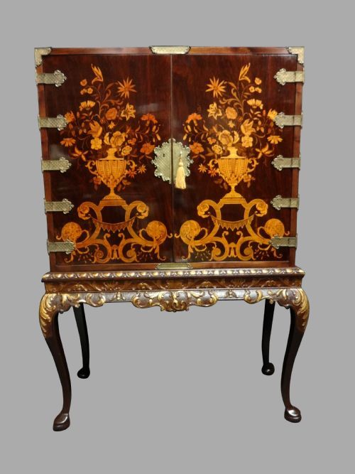 Outstanding Marquetry Cabinet on Stand