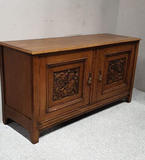 Art Nouveau Golden Oak Sideboard