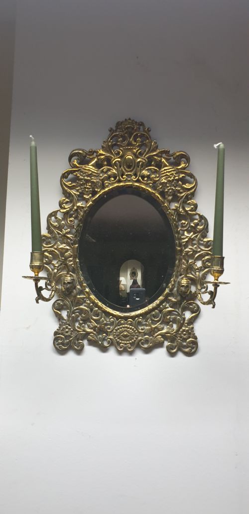 Victorian Brass Wall Mirror