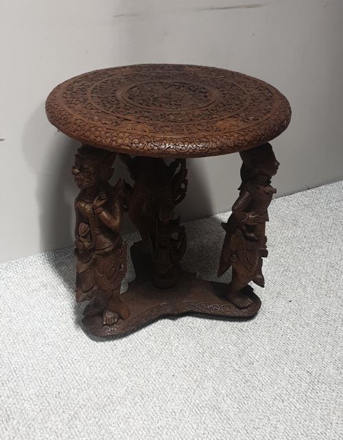 CARVED ORIENTAL TABLE - ADDITIONAL PHOTO 2