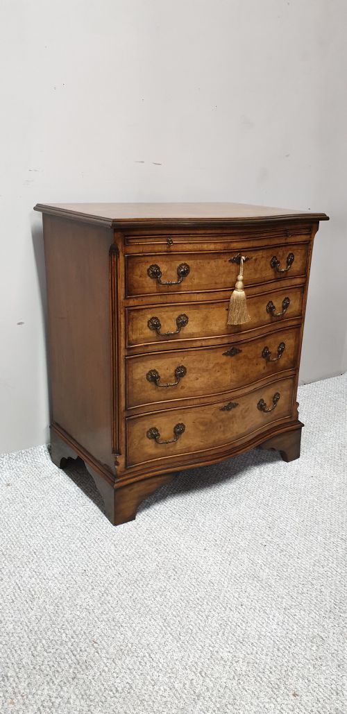 Burr Walnut Serpentine Chest of Drawers