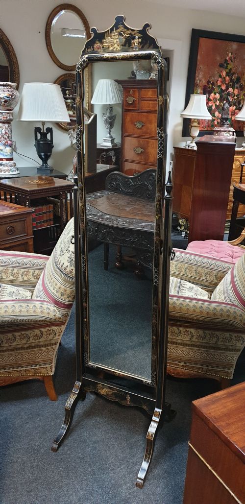 Good Chinoiserie  Cheval Mirror