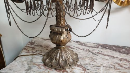 OUTSTANDING PAIR OF FRENCH EIGHT BRANCH TABLE LAMPS - ADDITIONAL PHOTO 4